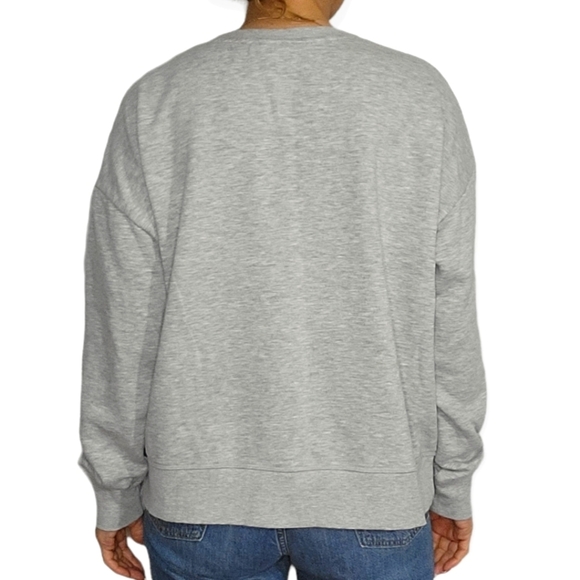 Rebook Pullover Sweater Size X Large Grey Pink White Screenprint - Picture 3 of 4